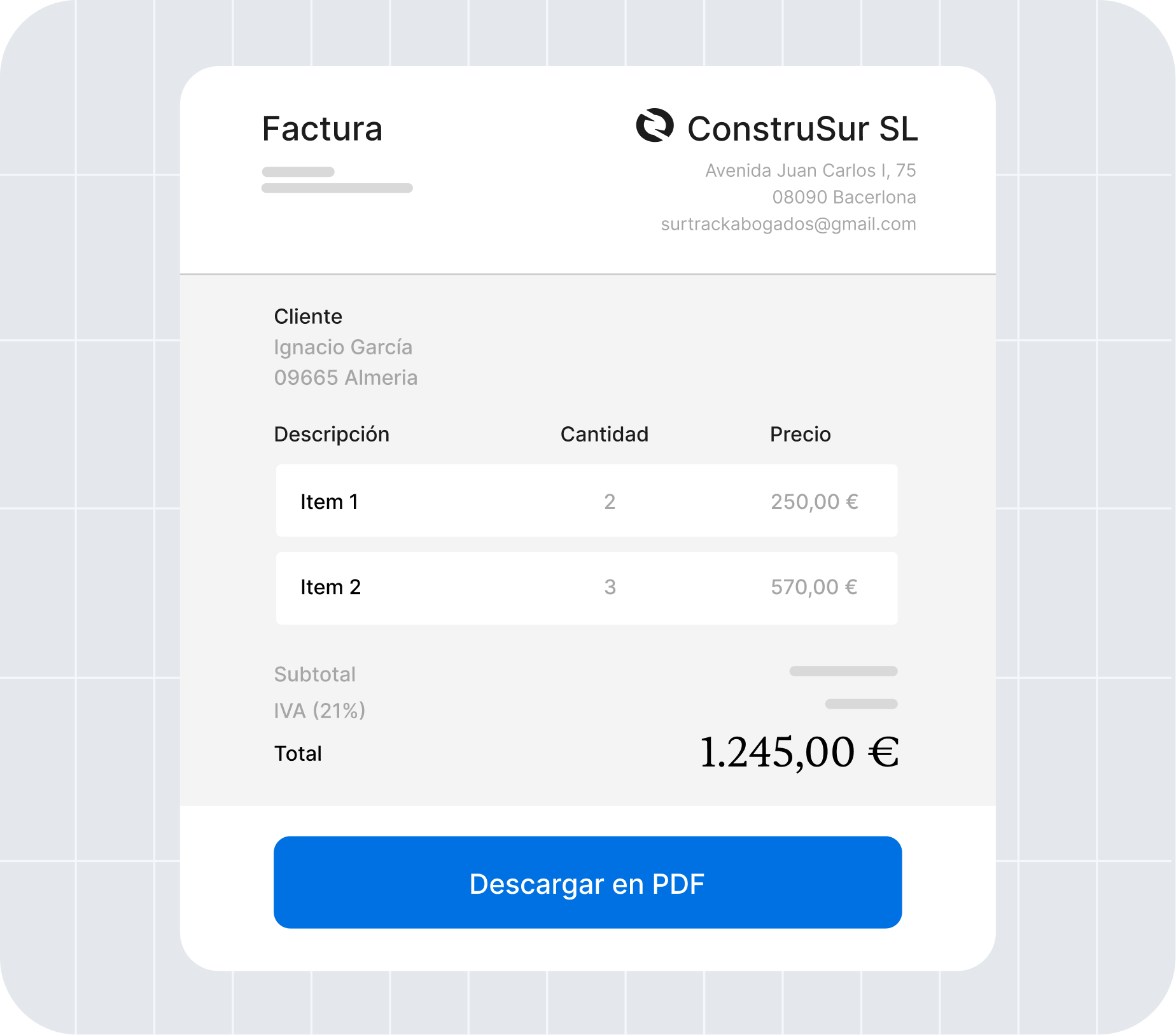 Datos fiscales asociados al pago